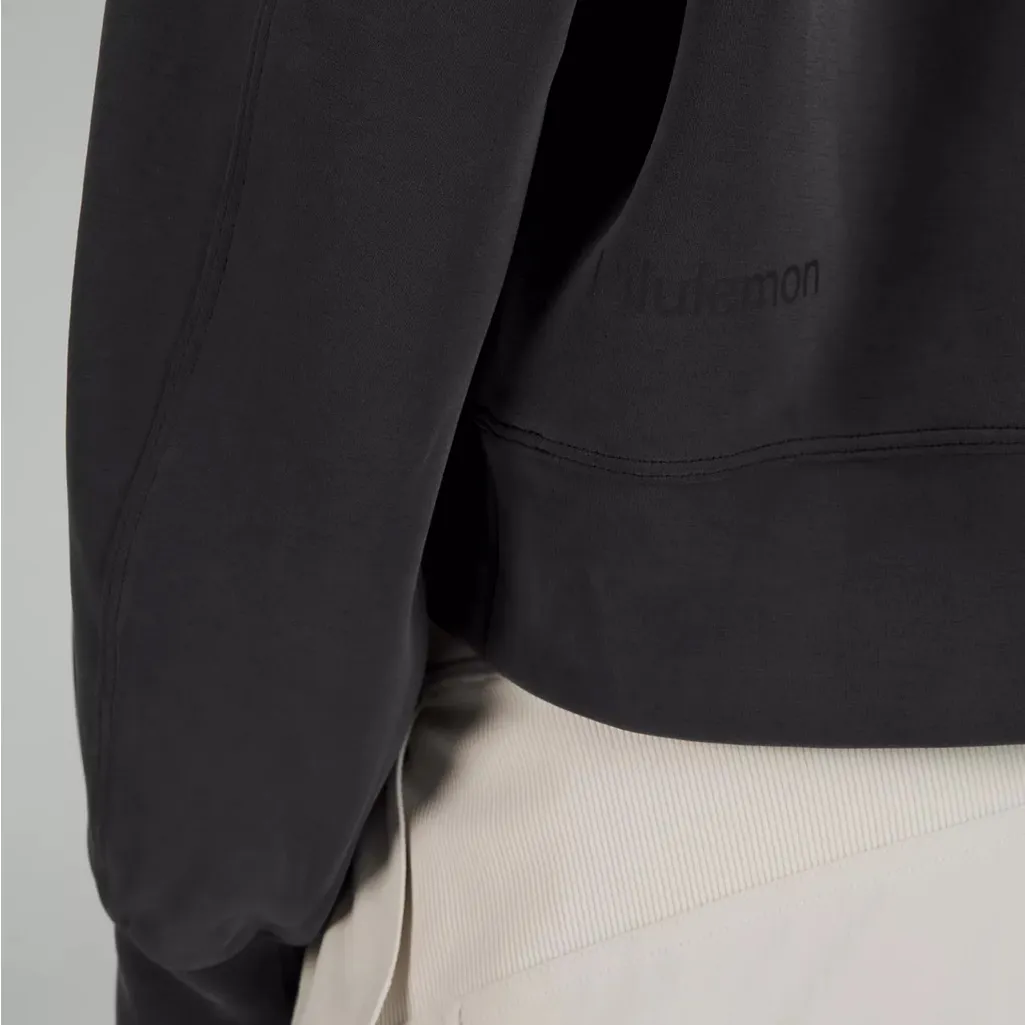 Lululemon Softstreme Perfectly Oversized Cropped Crew Dark Grey Size 2 - Image 4