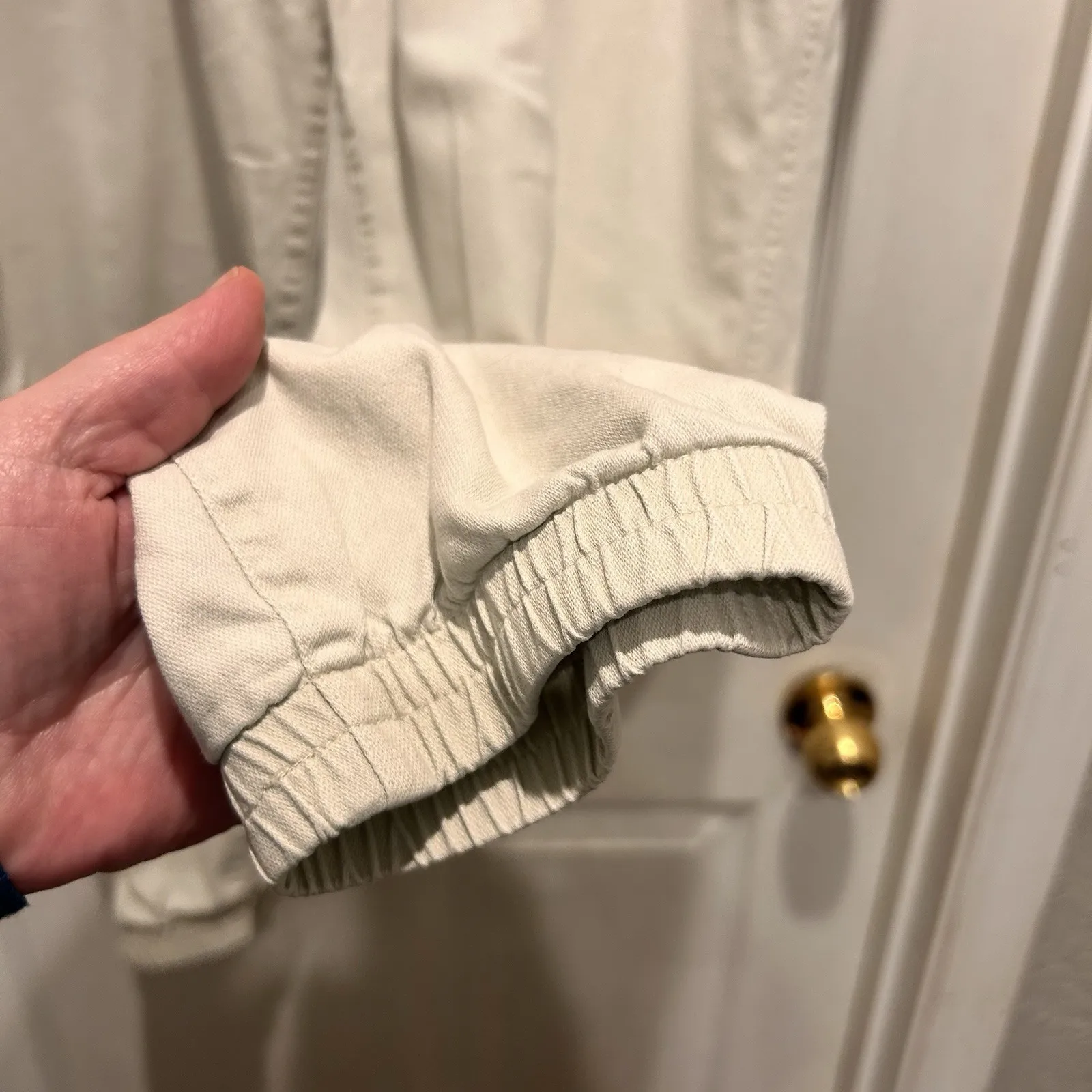 GAP Women's Cargo Jogger Pants Beige Cotton Lyocell Blend Sz XL Beach Athleisure - Image 3