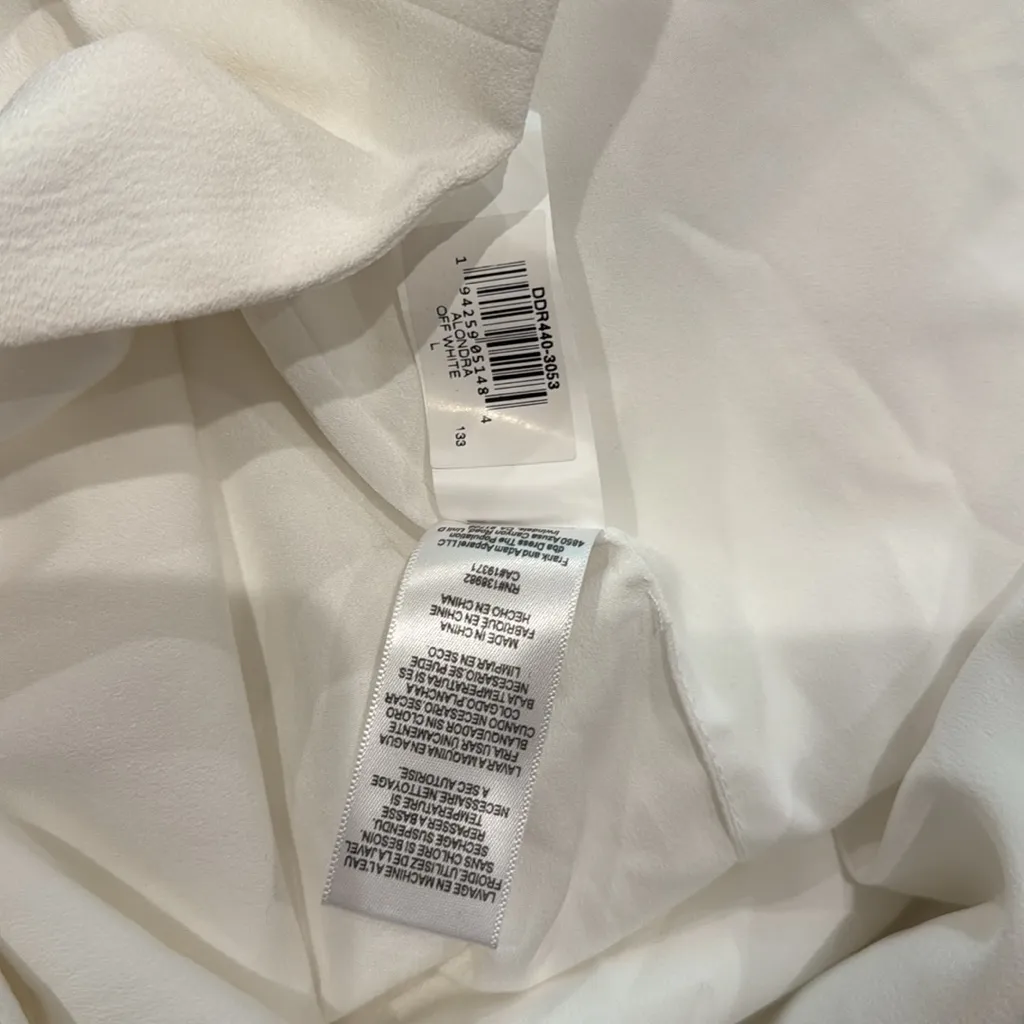 NWOT Dress the population Alondra Blouson Sheath Dress in white sz L - Image 6