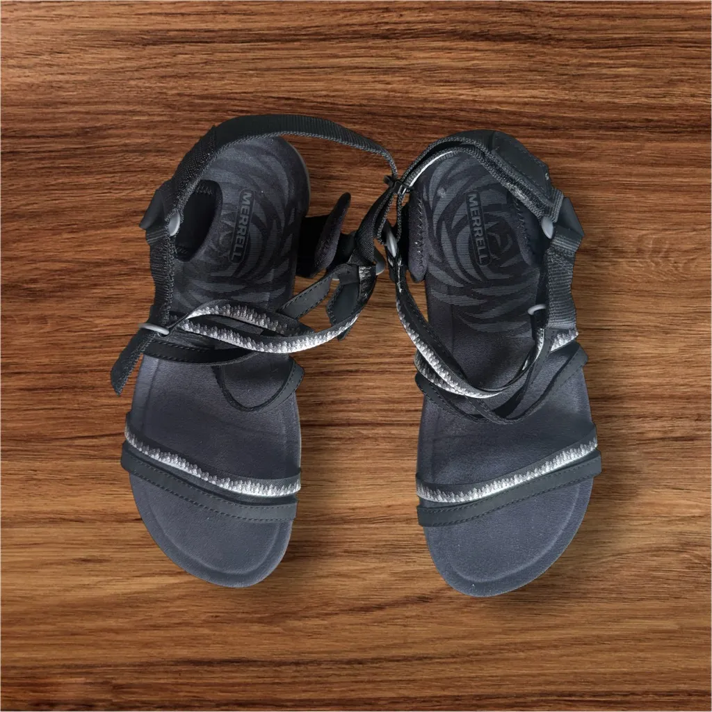 Merrell Women's Terran 3 Cush  Black/White Slide Sandals size 7/ 37 Outdoor - Image 2