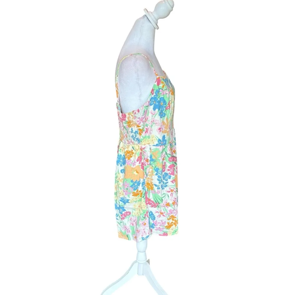 Old Navy Fit & Flare Cami Romper Floral Linen Blend Womens Size XL - Image 4