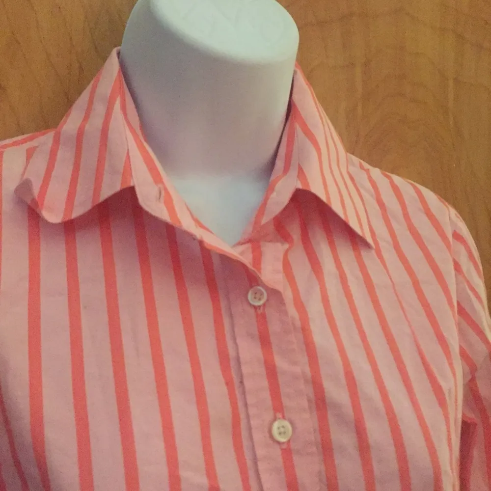 Pink Striped 0039 iTaly Button Down Shirt Size Medium - Image 4