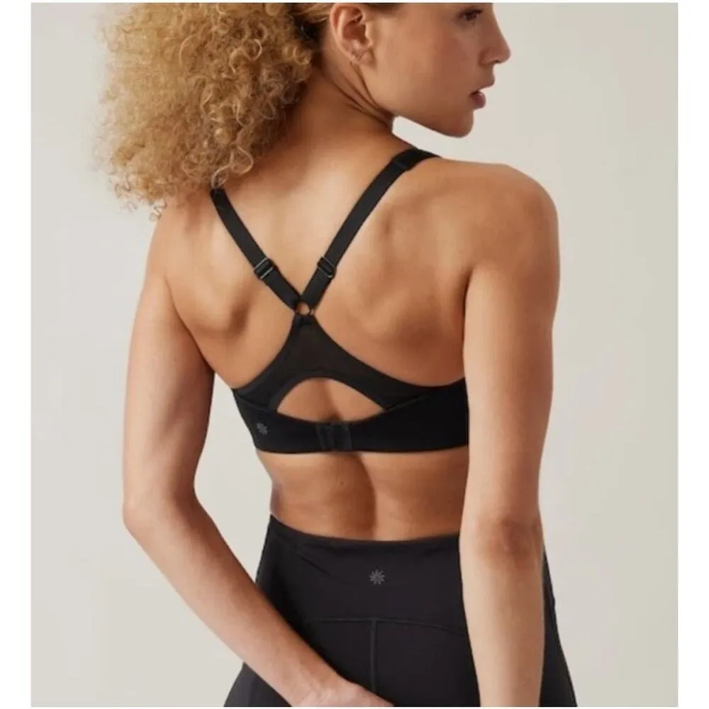 Athleta Advance Zip Front Bra Size 34C Black - Image 2