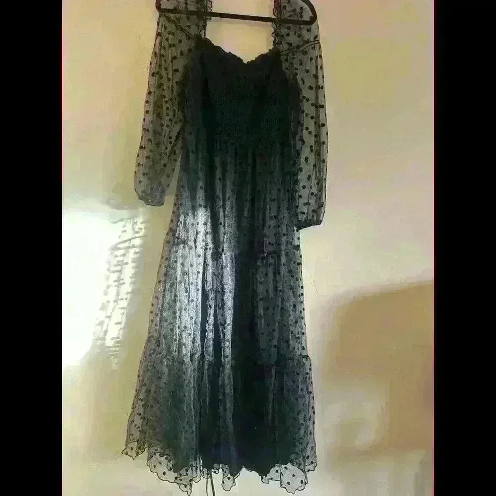 Black Polka Dot Dress See And Be Seen Size L New With Tags From Red Dress Boutiq Size L - Image 2