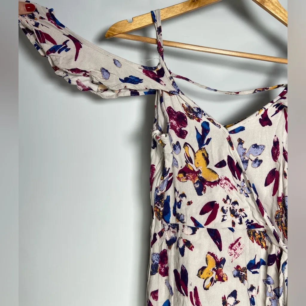 Butterfly Floral Wrap Maxi Dress Cutout Cold Shoulder Fairy Cottagecore Coquette - Image 4