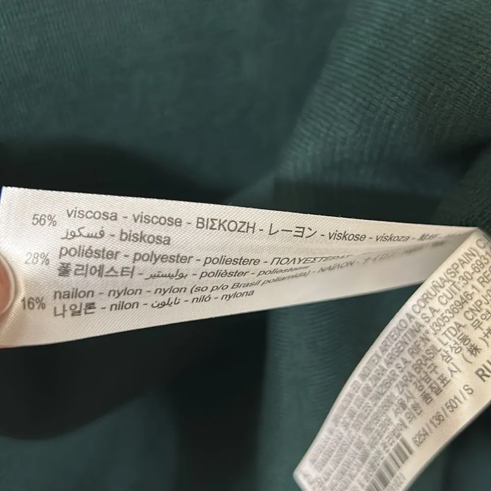 Zara Green Sleeveless Knit Shoulder Pad Top(Size Small) - Image 7