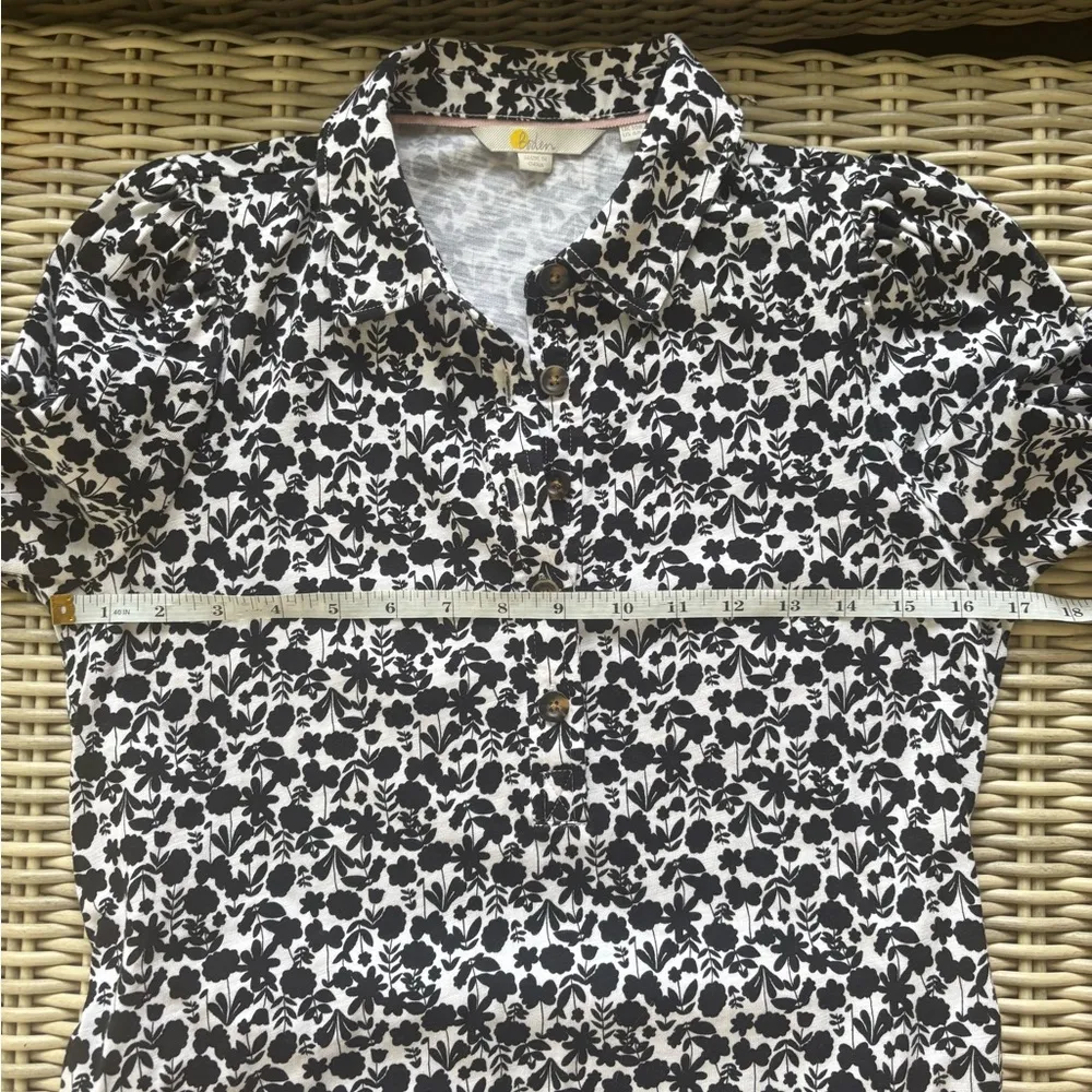 Boden Clara Floral‎ Shirt Dress 6 Workwear Staple Chic Streetwear Preppy Black - Image 12