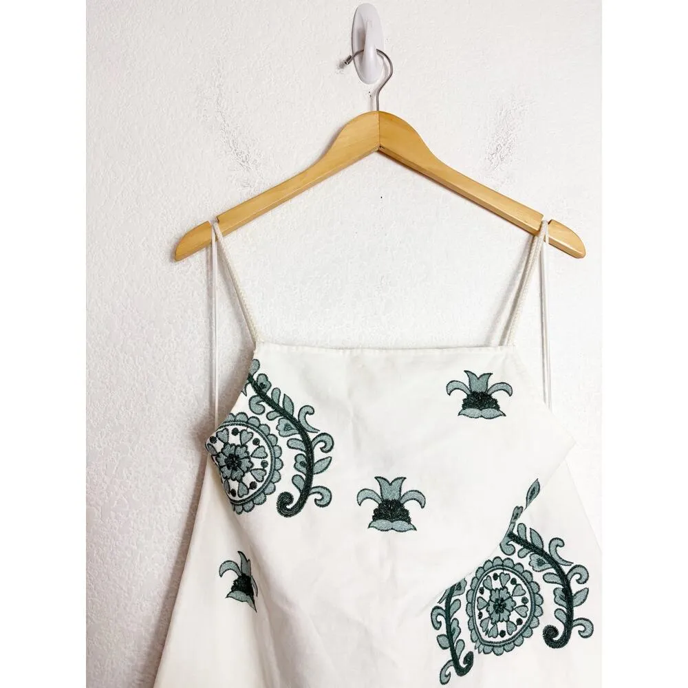 ZARA  Cotton Embroidered Rope Mini Dress Medium Shift Oversized Boxy 6895/058 - Image 5