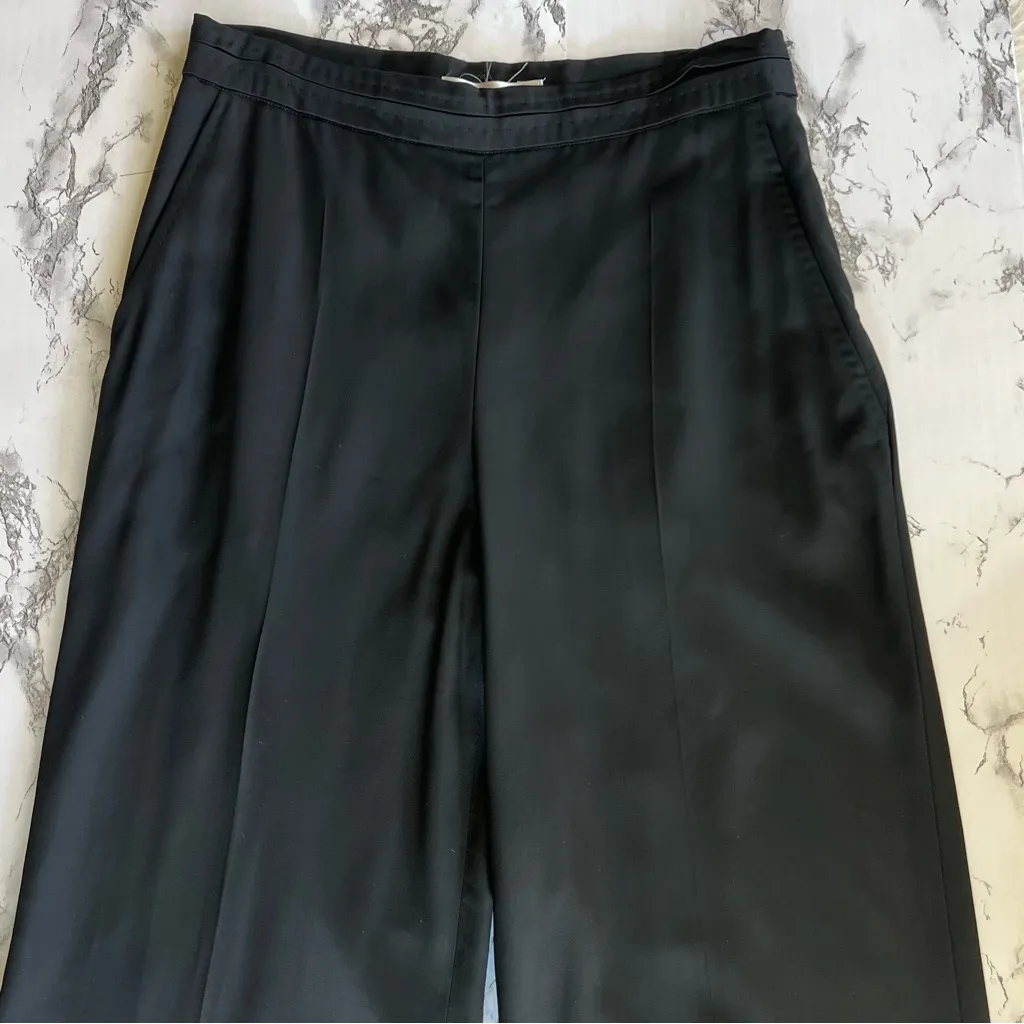 NWT MaxMara Cameli Pants Trousers Black Straight Full Leg S Unhemmed Classic - Image 13