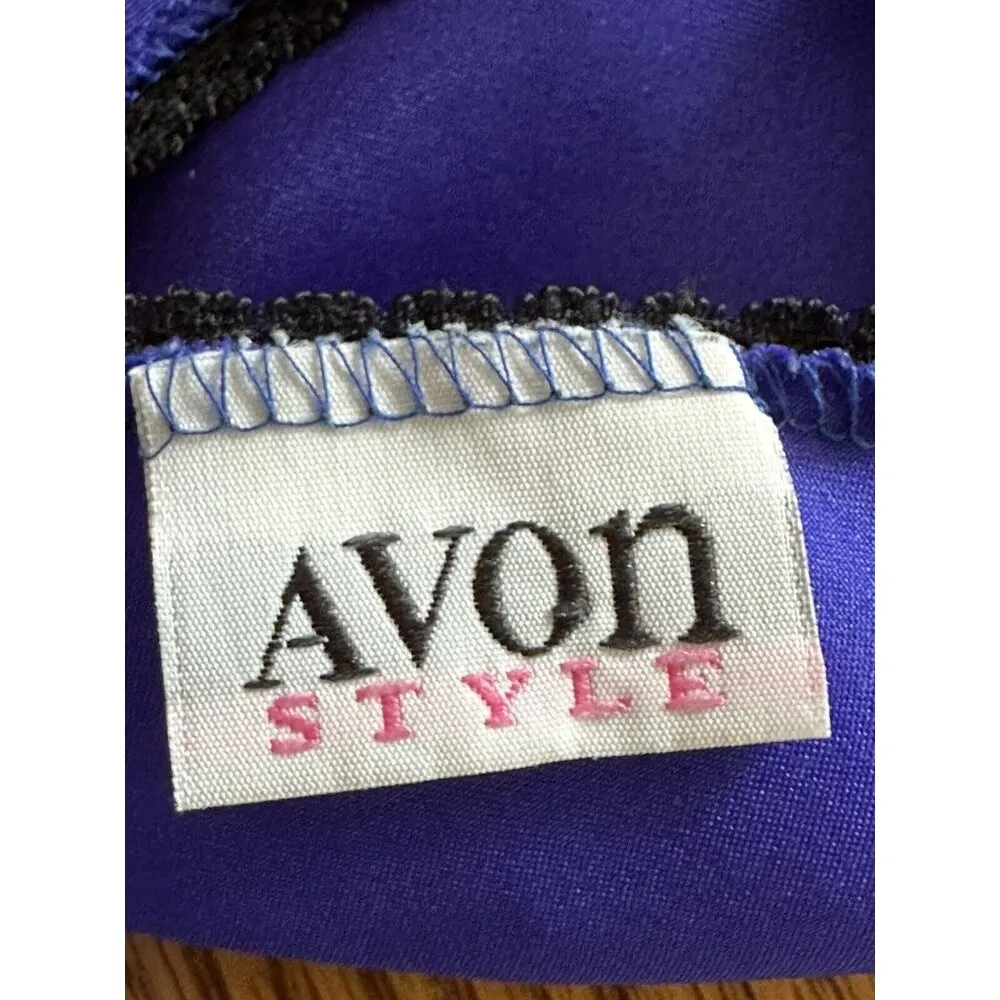 Vintage Satiny Lace Nightgown Side Slit Sexy Romantic Neglige’ Sapphire Blue - Image 4