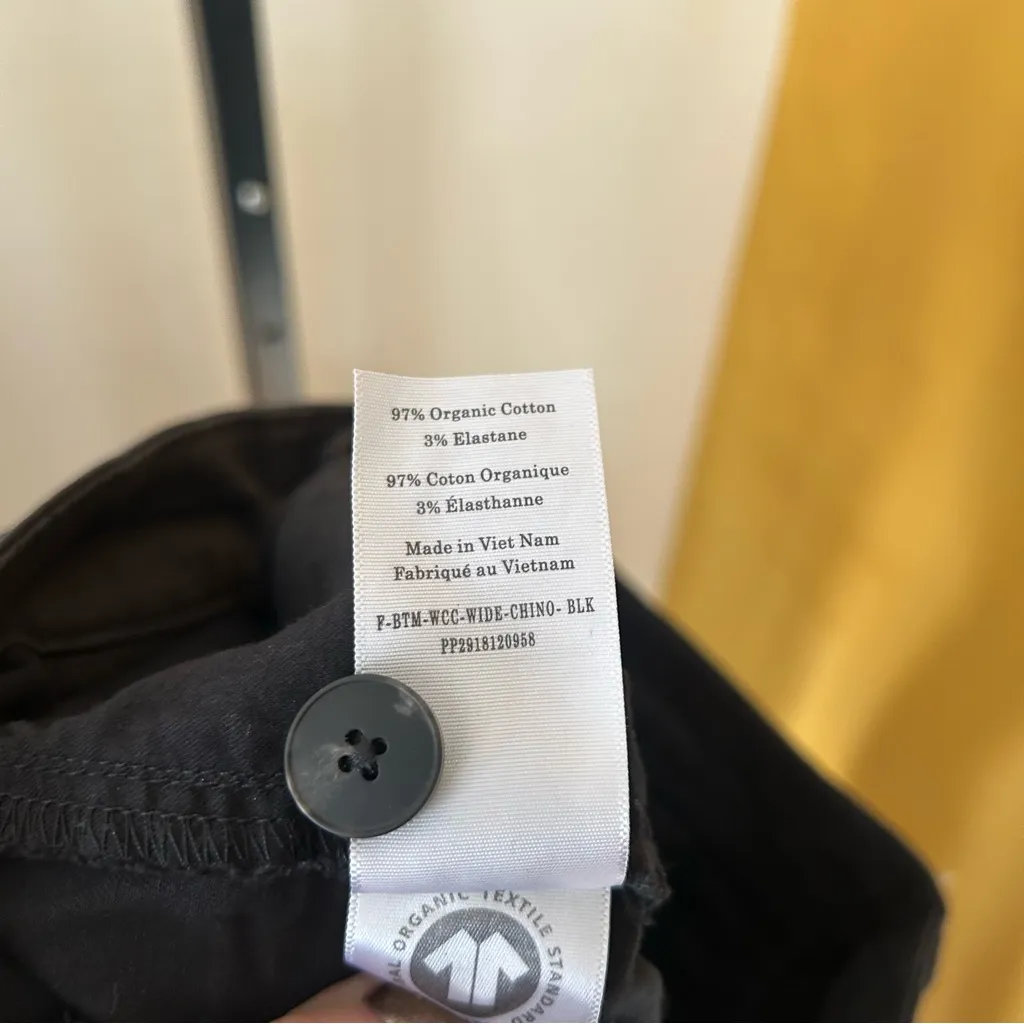 Everlane Organic Cotton Wide Leg Chino Pants Minimalist Casual Black NEW Size 0 - Image 6