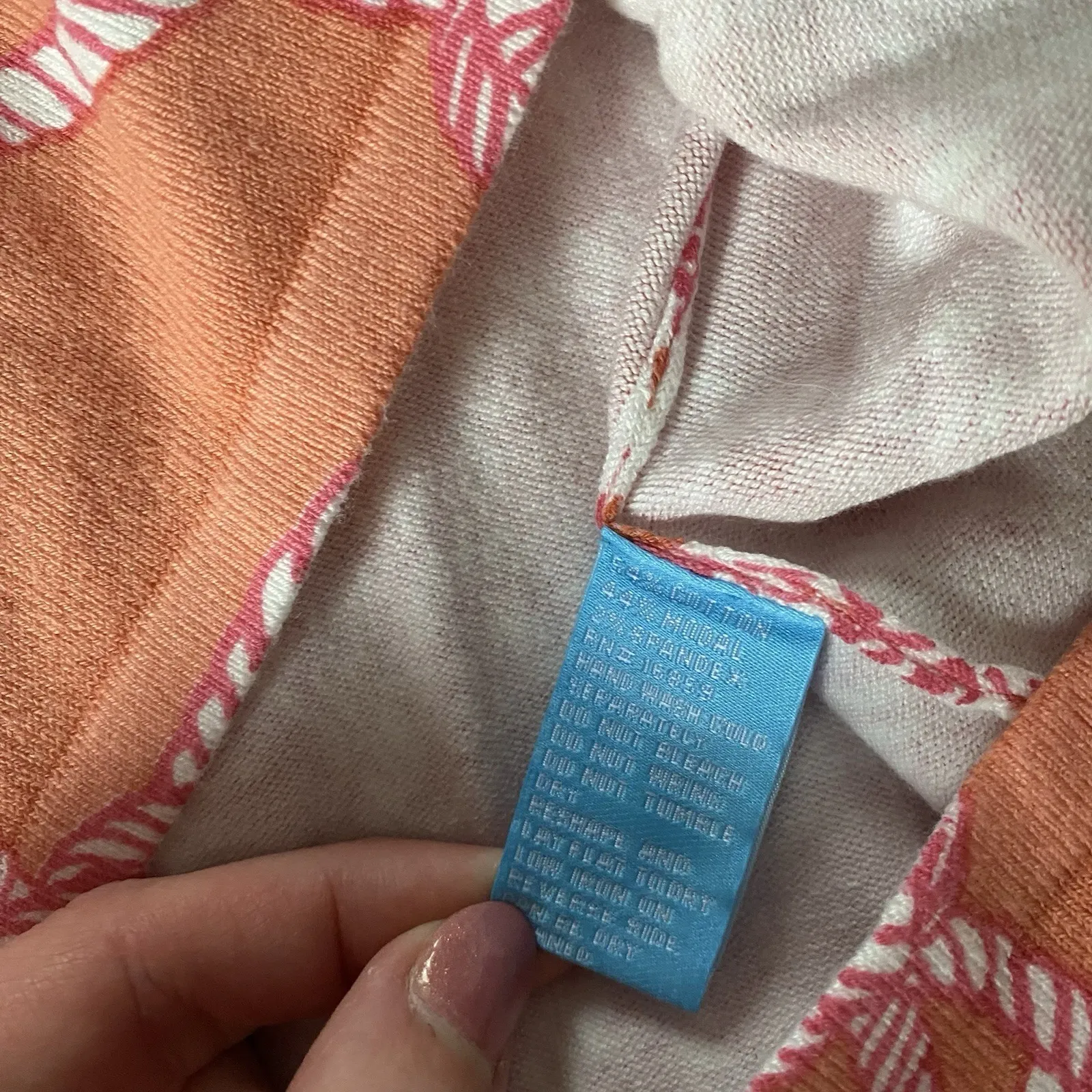 J. McLaughlin  Orange Pink Rope Print Pullover Sweater Medium M Button Sleeves - Image 3