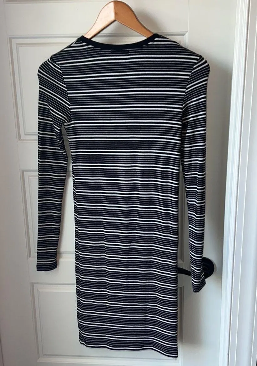 ATM Anthony Thomas Melillo Engineered Strip Long Sleeve Dress - Image 6