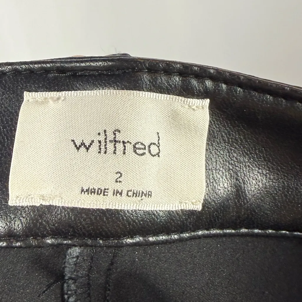 Aritzia Wilfred Melina Straight Leg Vegan Leather Pants in Black Size 2 - Image 9