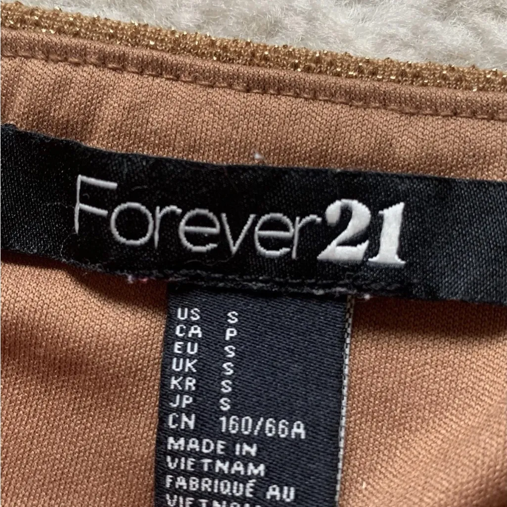 Mini Skirt Small Women's Gold Shiny Metallic  Vegas Miami Y2K - Image 2