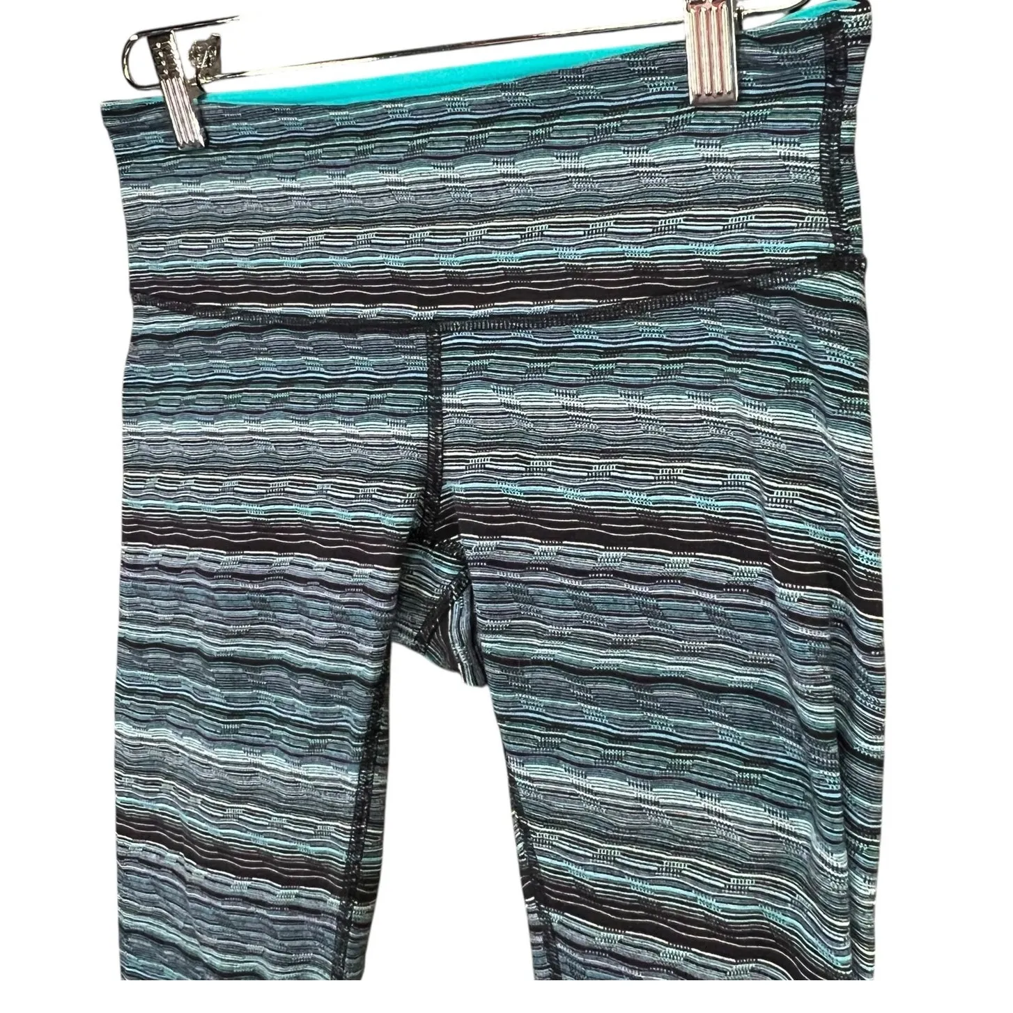 Lululemon Wunder Under Pant III Womens 4 Space Dye Peacock Blue Gym Yoga Casual - Image 3