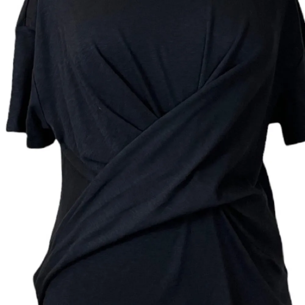 Daily Ritual NEW Black Cross Front Short Sleeve Cotton Modal Knit Top Size XXL - Image 10