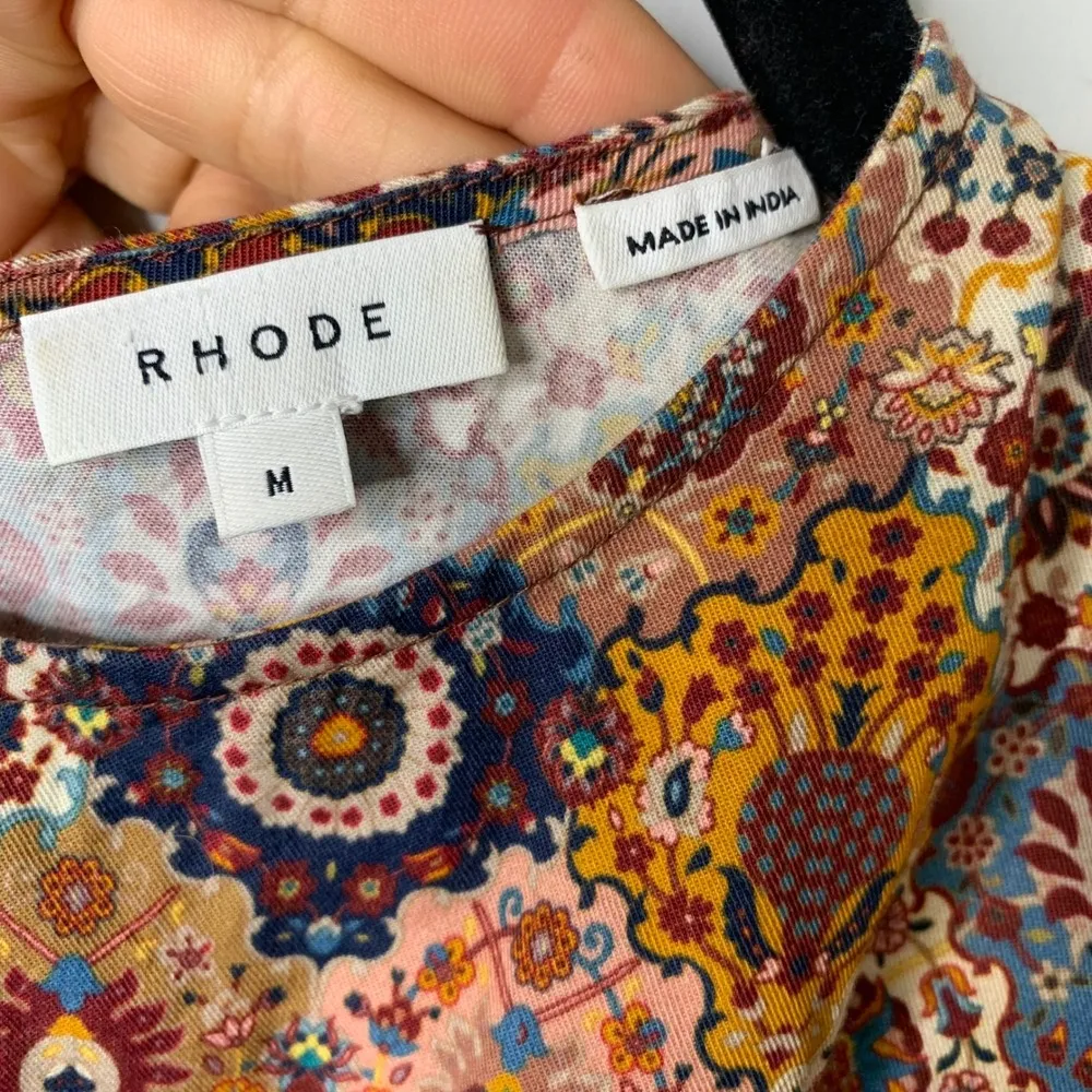 RHODE Sasha ruched mini‎ Dress Tabriz long sleeves Size Medium vacation summer - Image 5