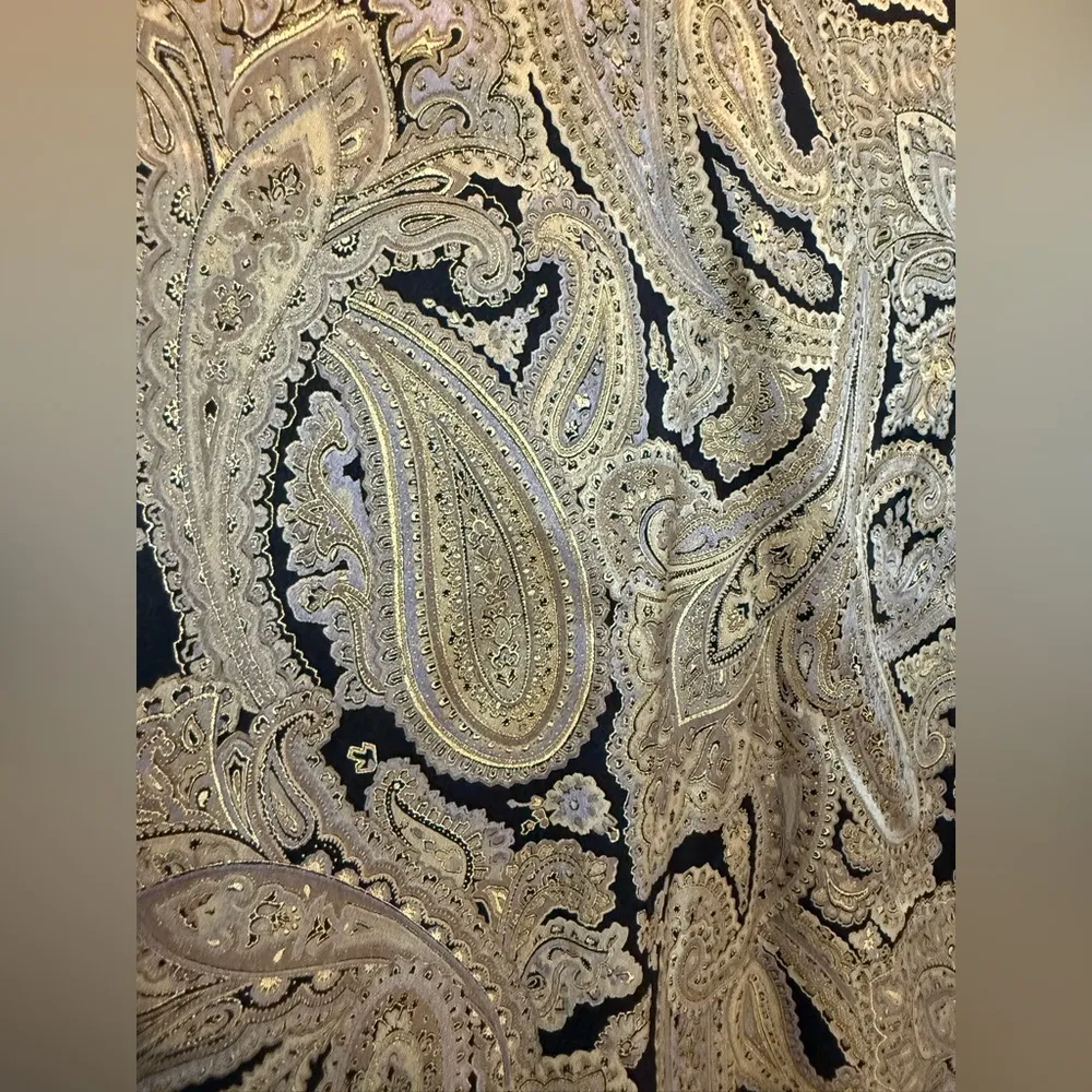 Peggy Jennings Women’s Vintage 100% Silk Button Down Paisley Size 6 Large XL - Image 6