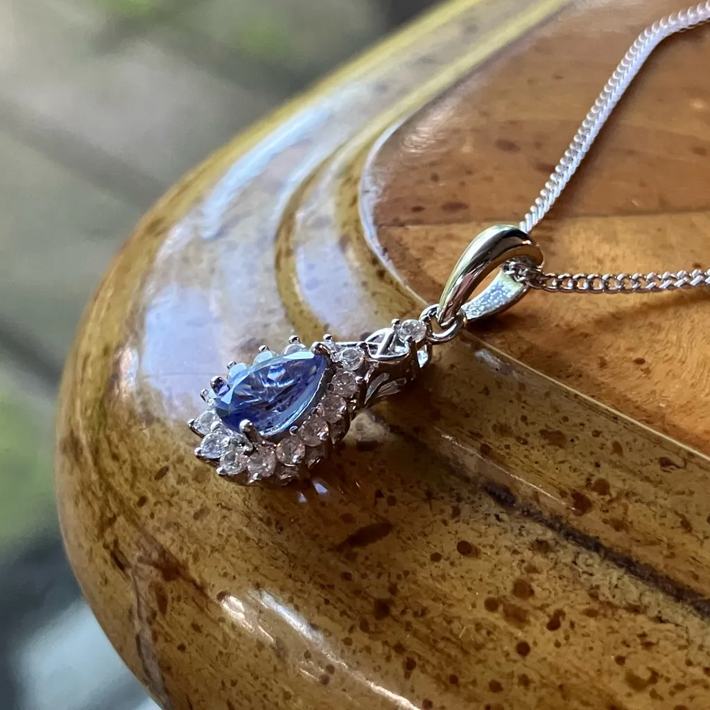 Natural Tanzanite Sterling Silver Necklace - Image 2