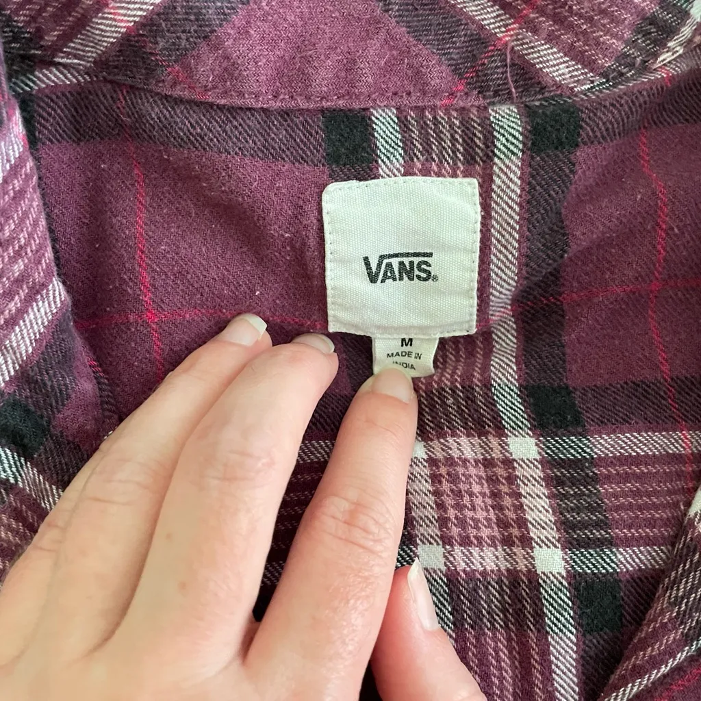 Vans Cropped Plaid Flannel Purple - Image 2