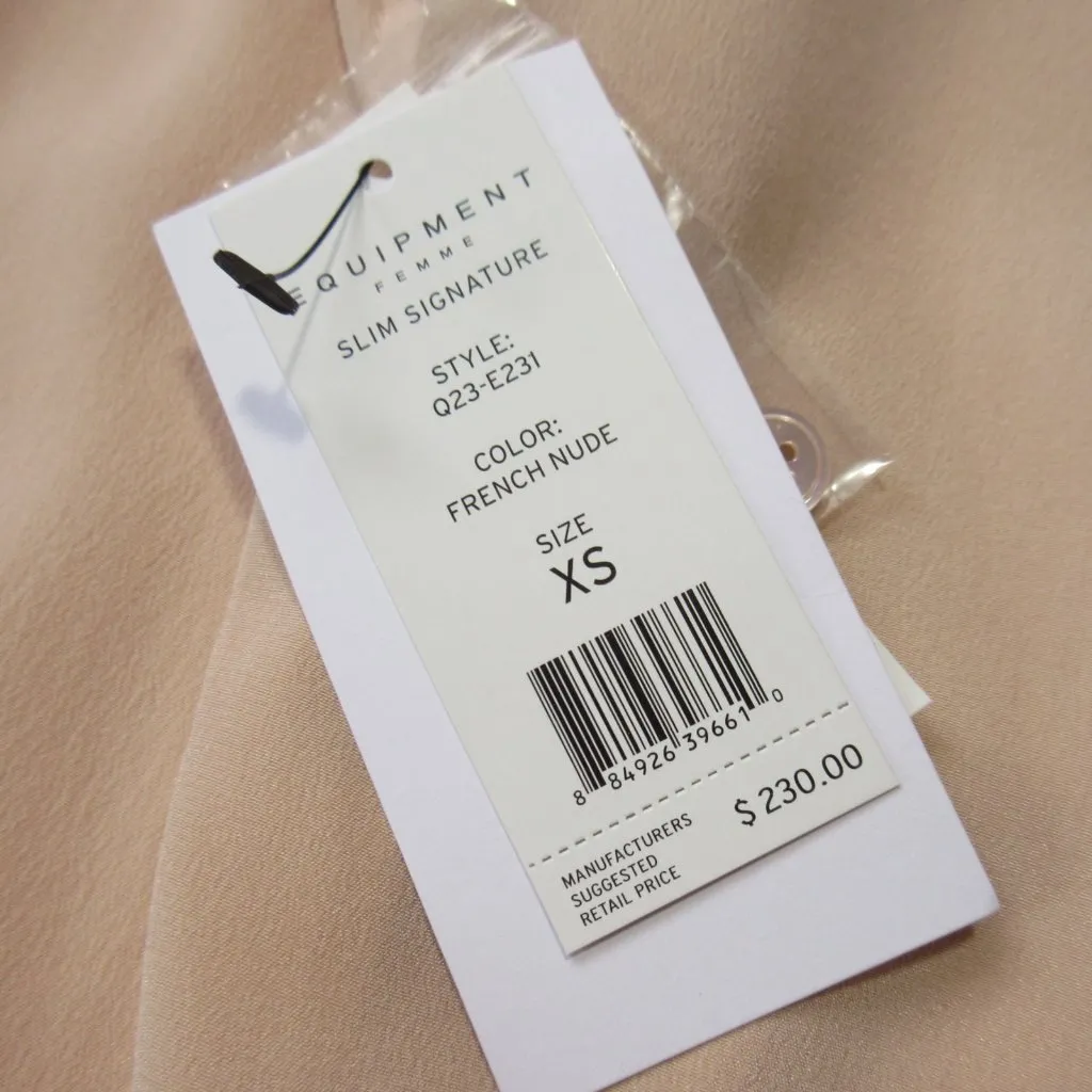 NWT Equipment Slim Signature in French Nude Washed Silk Button Down Shirt XS - Image 4