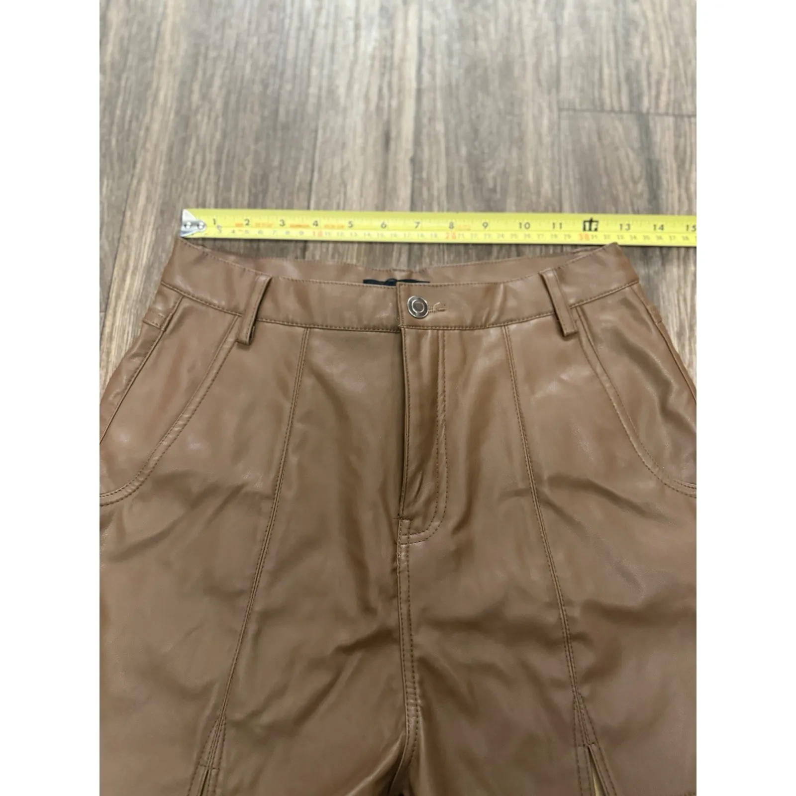 Pretty‎ Little Thing Brown Faux Leather High Rise Shorts - Image 7