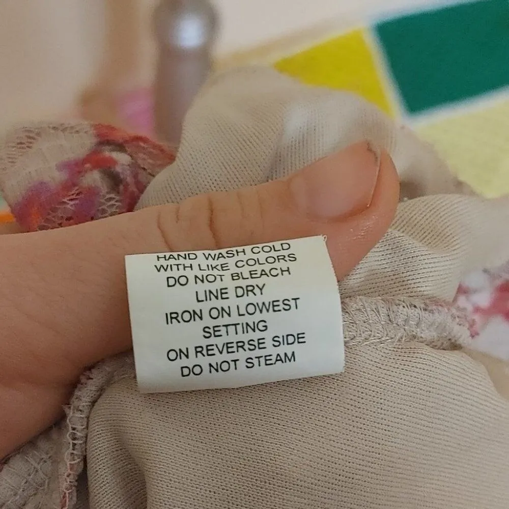 NY Collection Floral Boho Blouse Size Medium M Lace Square Neckline Flowy - Image 6