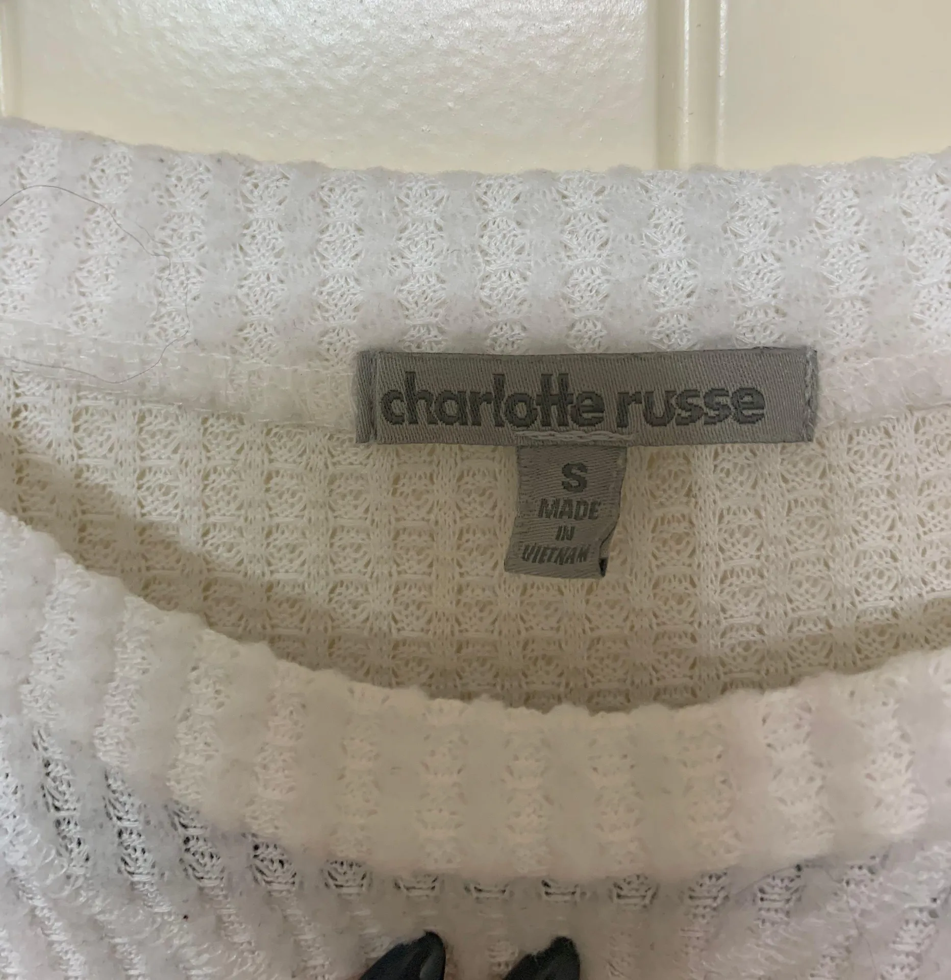 Cropped Waffle Knit  Long Sleeve - Image 6