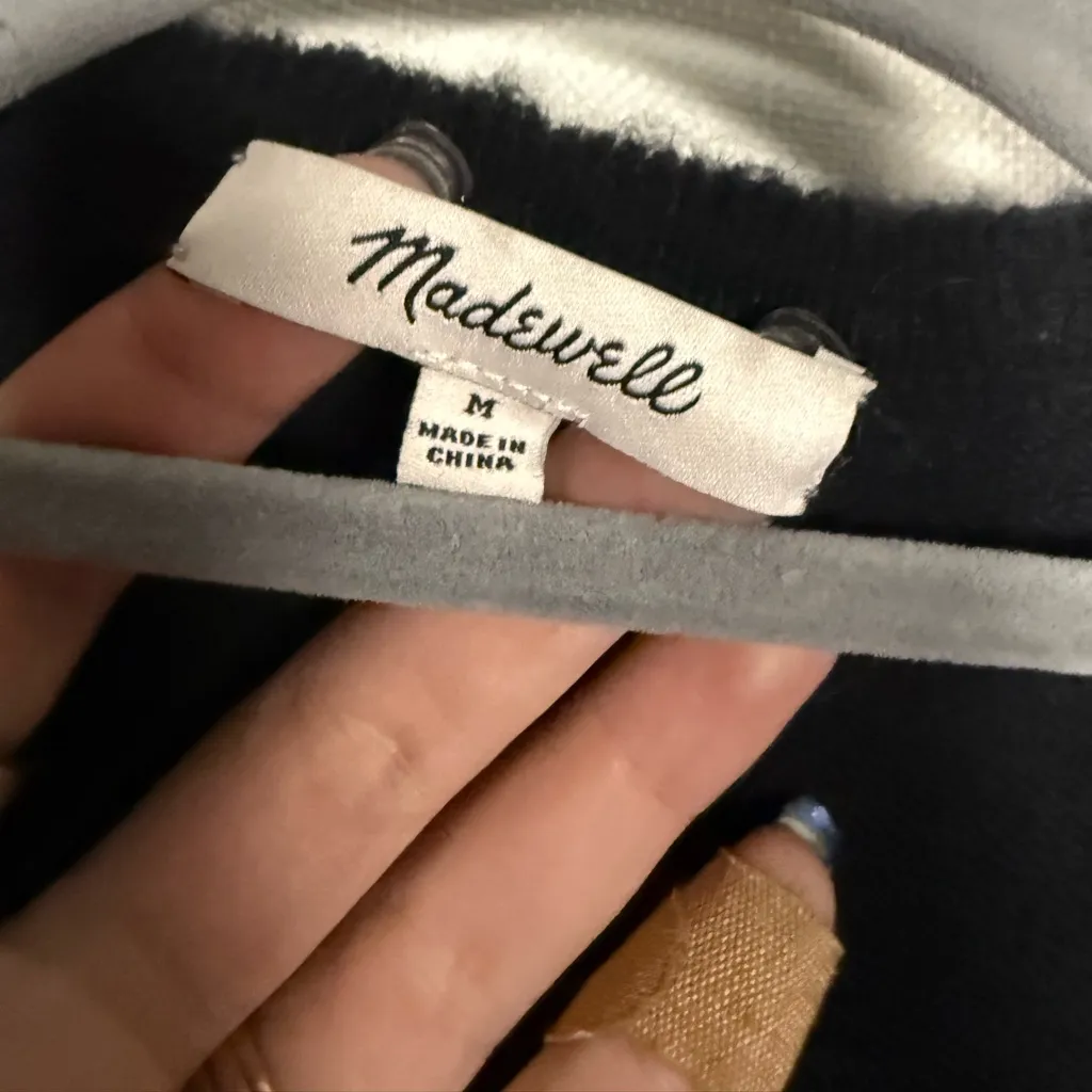 Madewell Black Kent Cardigan Sweater in Coziest Yarn Medium - Image 6