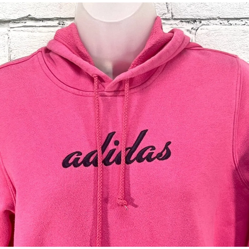 Vintage  Women's Pink Essentials Linear Pullover Hoodie Size S - Image 3