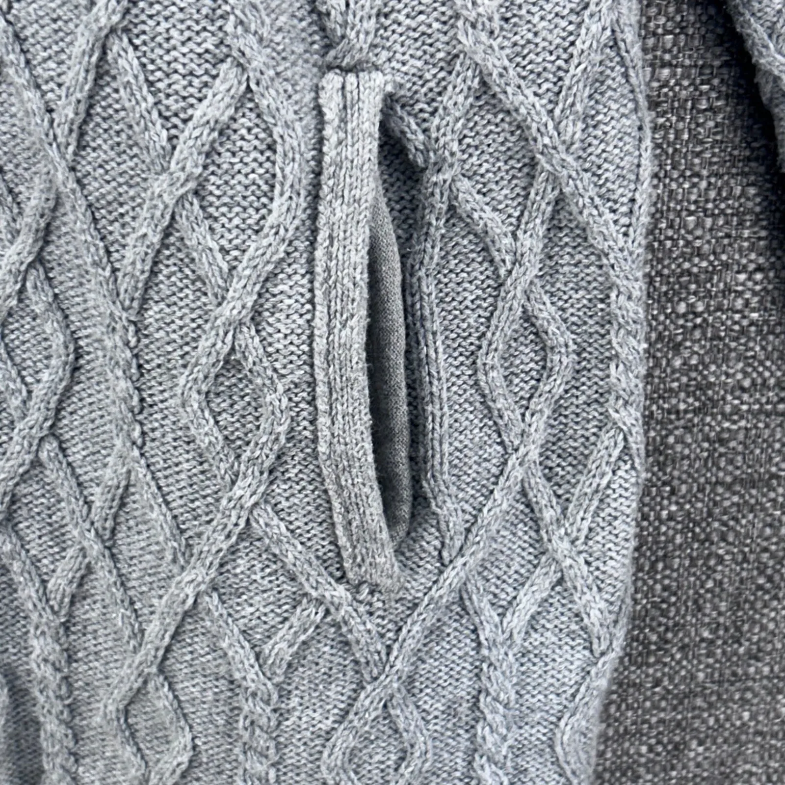 J‎ Jill Cable Knit Wool Cardigan Gray LP Size undefined - Image 3