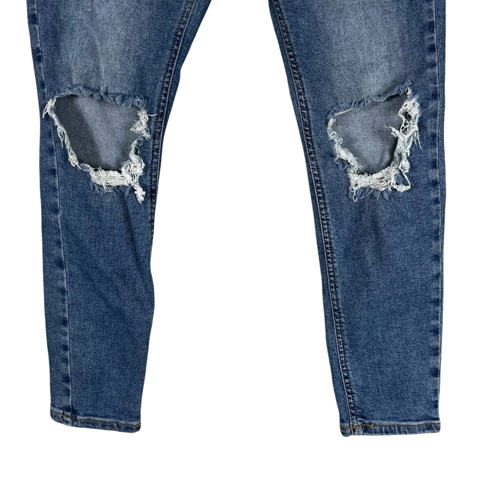 Topshop Jamie Skinny Jeans Womens 25 Distressed Medium Wash Stretch High Rise - Image 2