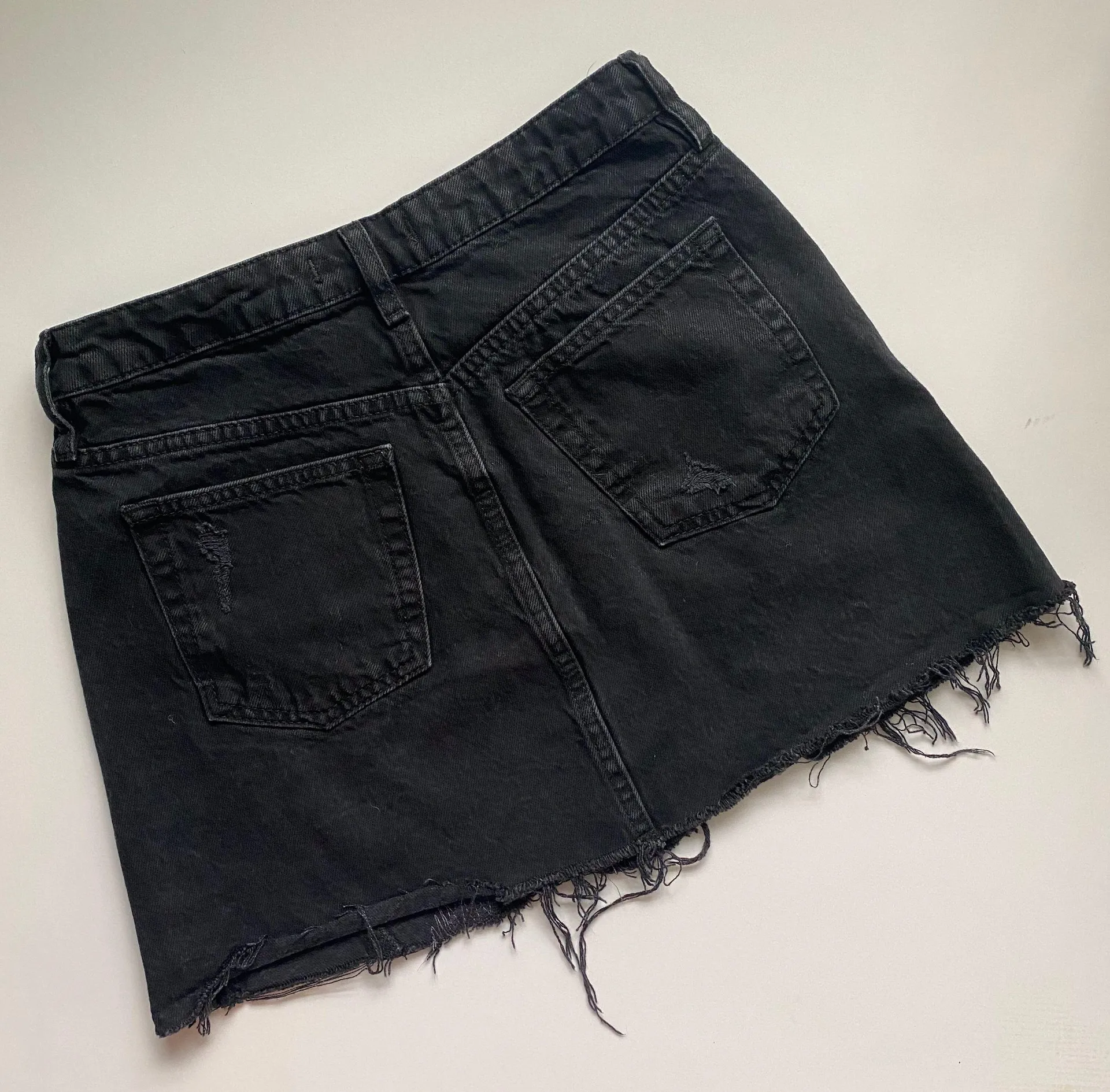 We The Free Ripped Black Denim Jean Skirt - Image 7