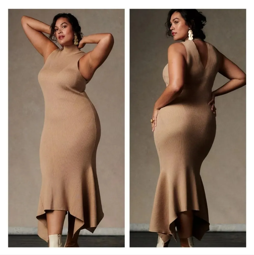 Anthropologie Mock Neck Midi Dress  NWT $180 Size M - Image 9