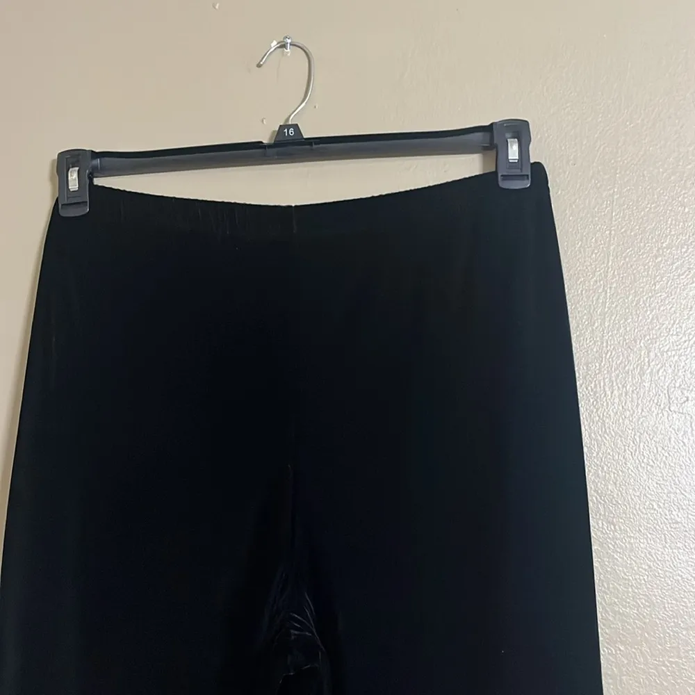 Briggs NY Pants Sz M Velvet Elastic Waist High Rise Straight Leg Spandex Stretch - Image 2