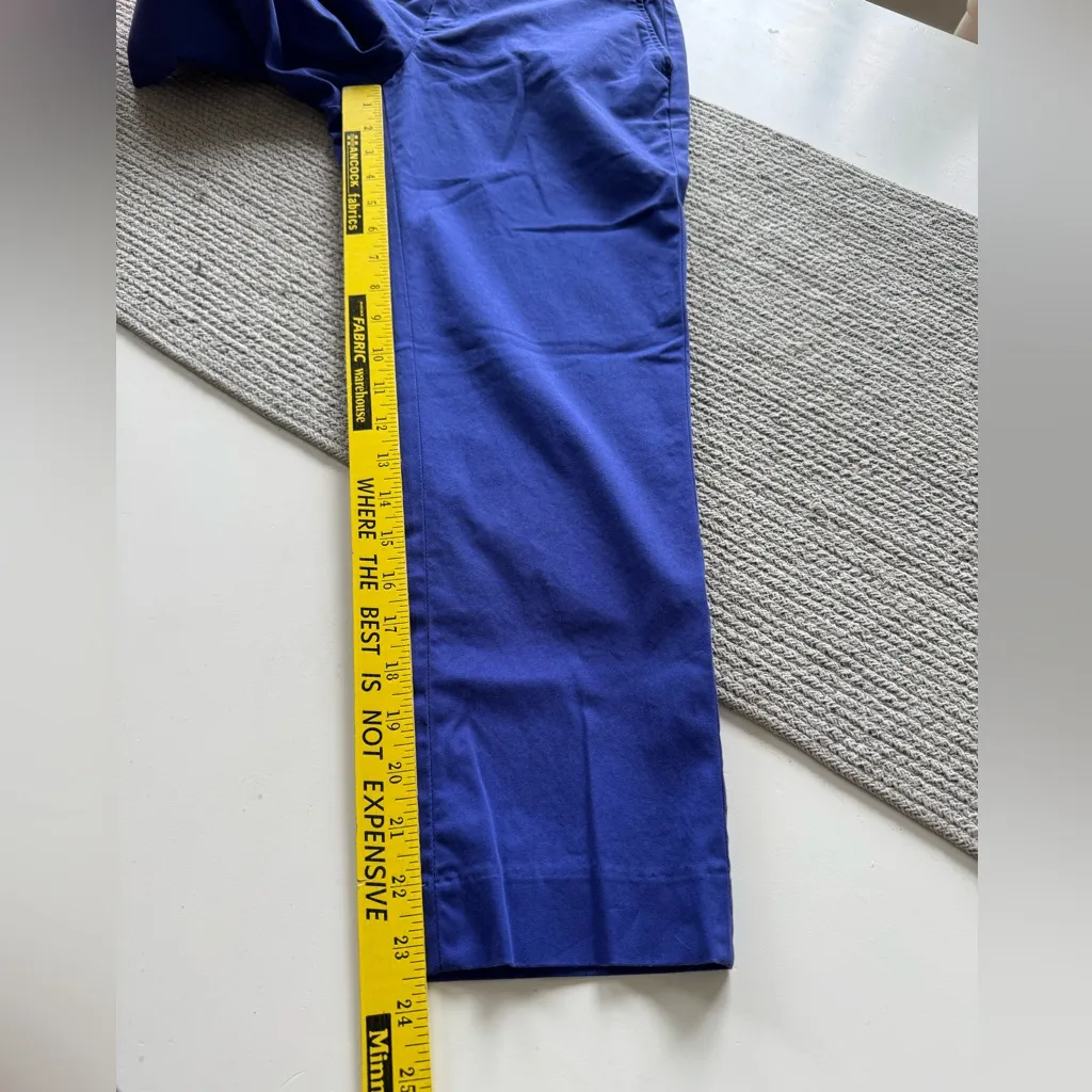 Banana Republic Cobalt Mediterranean Blue Mid Rise Sateen Crop Dress Pants Sz 0P - Image 7