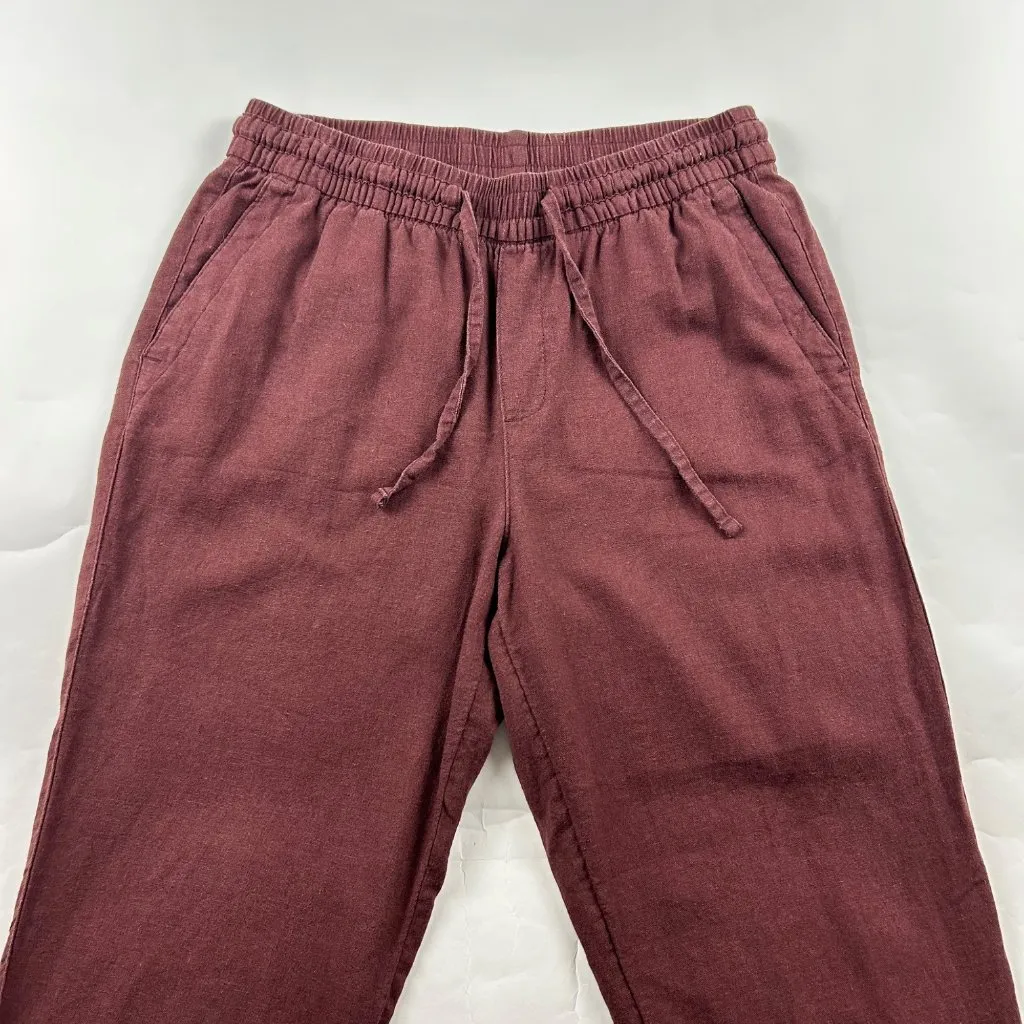 Old Navy Grand Canyon Brown Linen Blend High Rise Slim Leg Pant S - Image 2