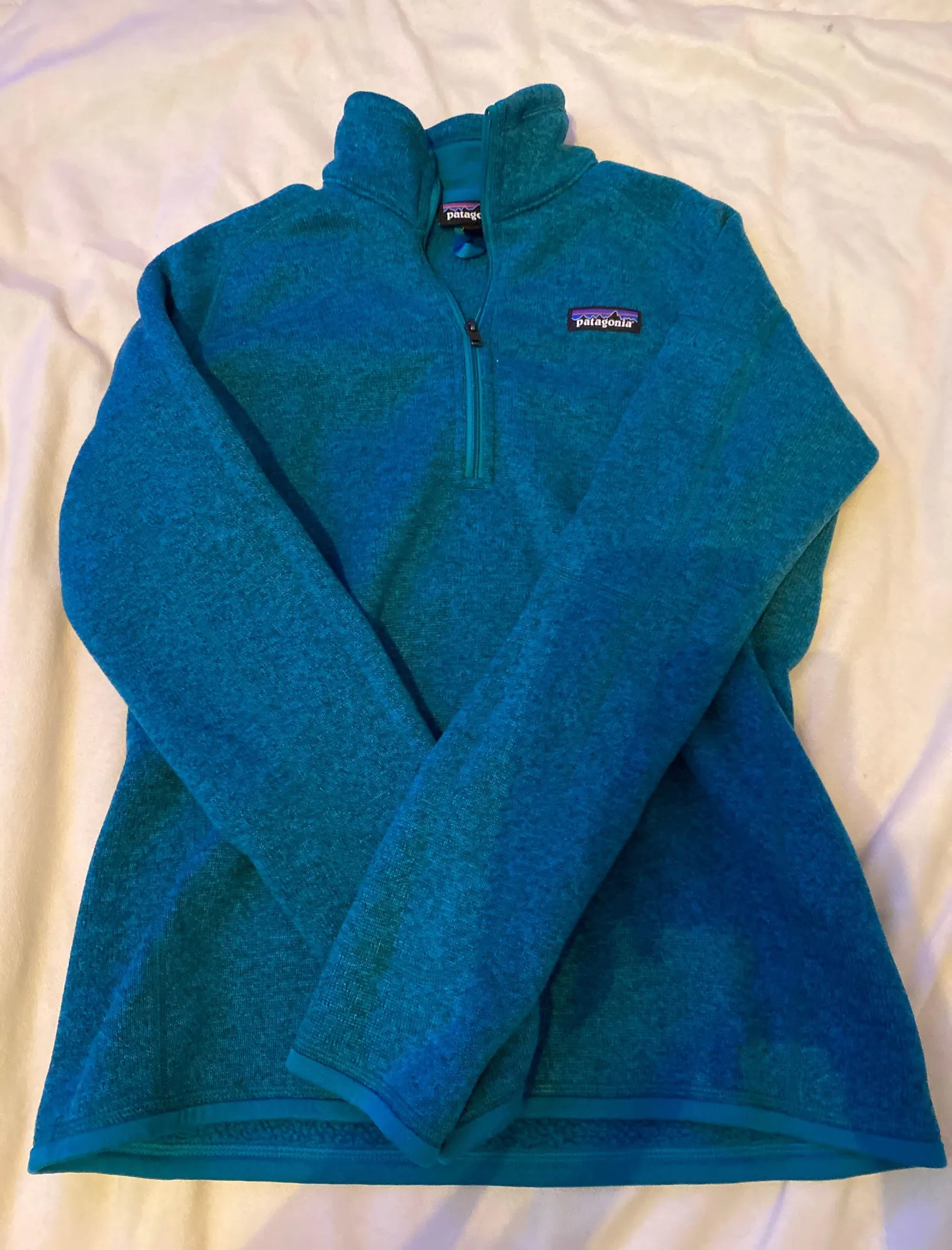 Patagonia Teal Pullover; Quarter Zip - Image 2