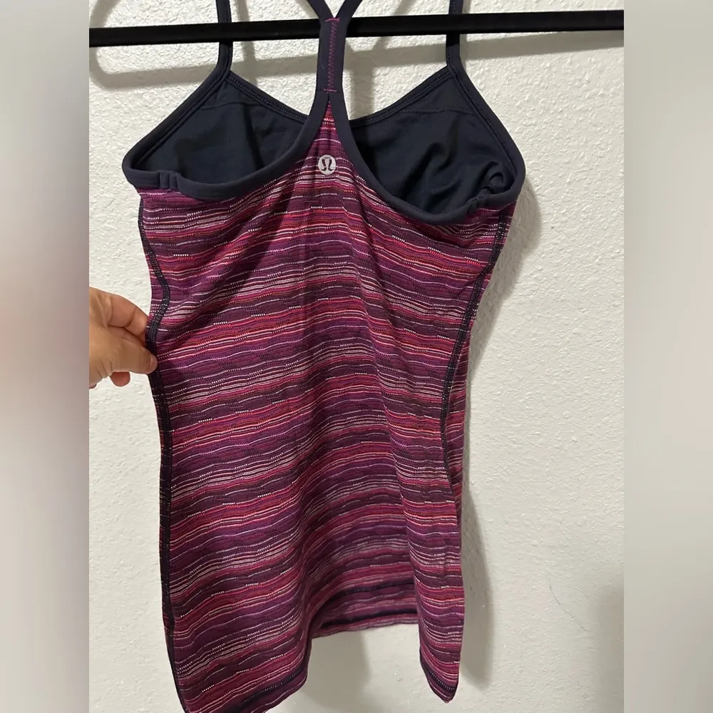 Lululemon Power Y Tank *Luon Light - Frangipani Parfait Pink purple and white - Image 2