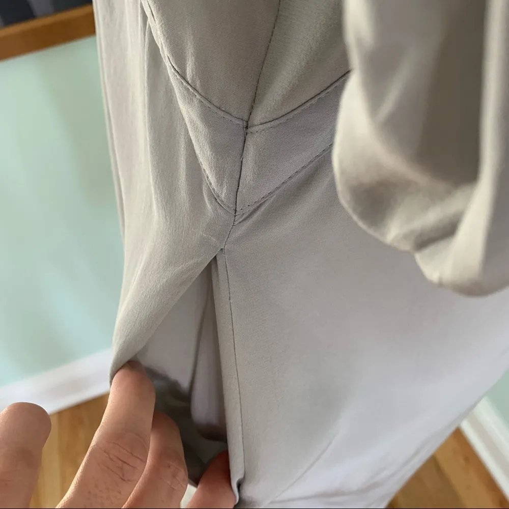 Ted Baker London Silk Silver Gray Button Front Shirt Dress 2 - Image 5