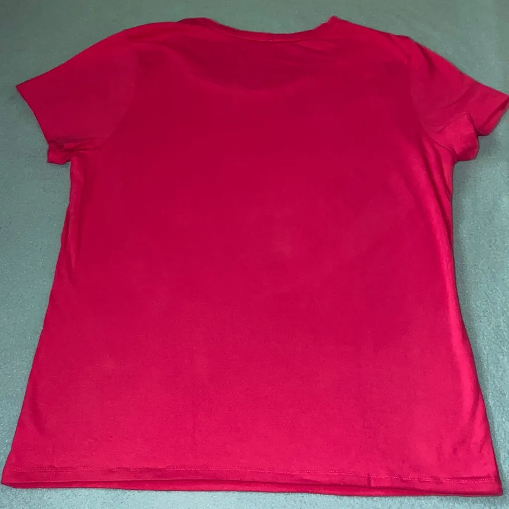 GAP scoop neck short sleeve fuchsia pink stretchy comfy soft top NEW size XL - Image 3