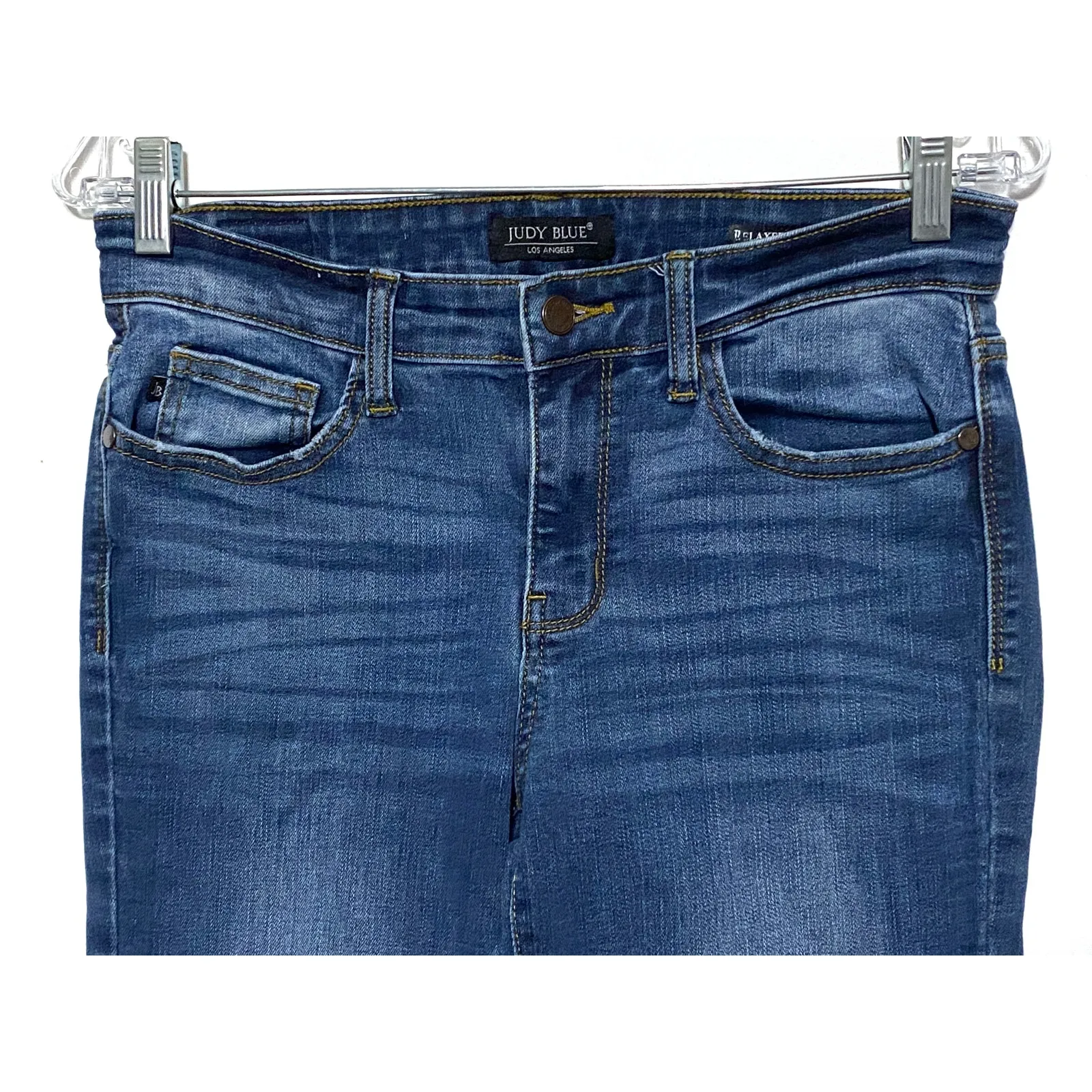 Judy Blue Relaxed Fit Straight Mid Rise Jeans 29 Stretch Classic Casual Preppy - Image 3