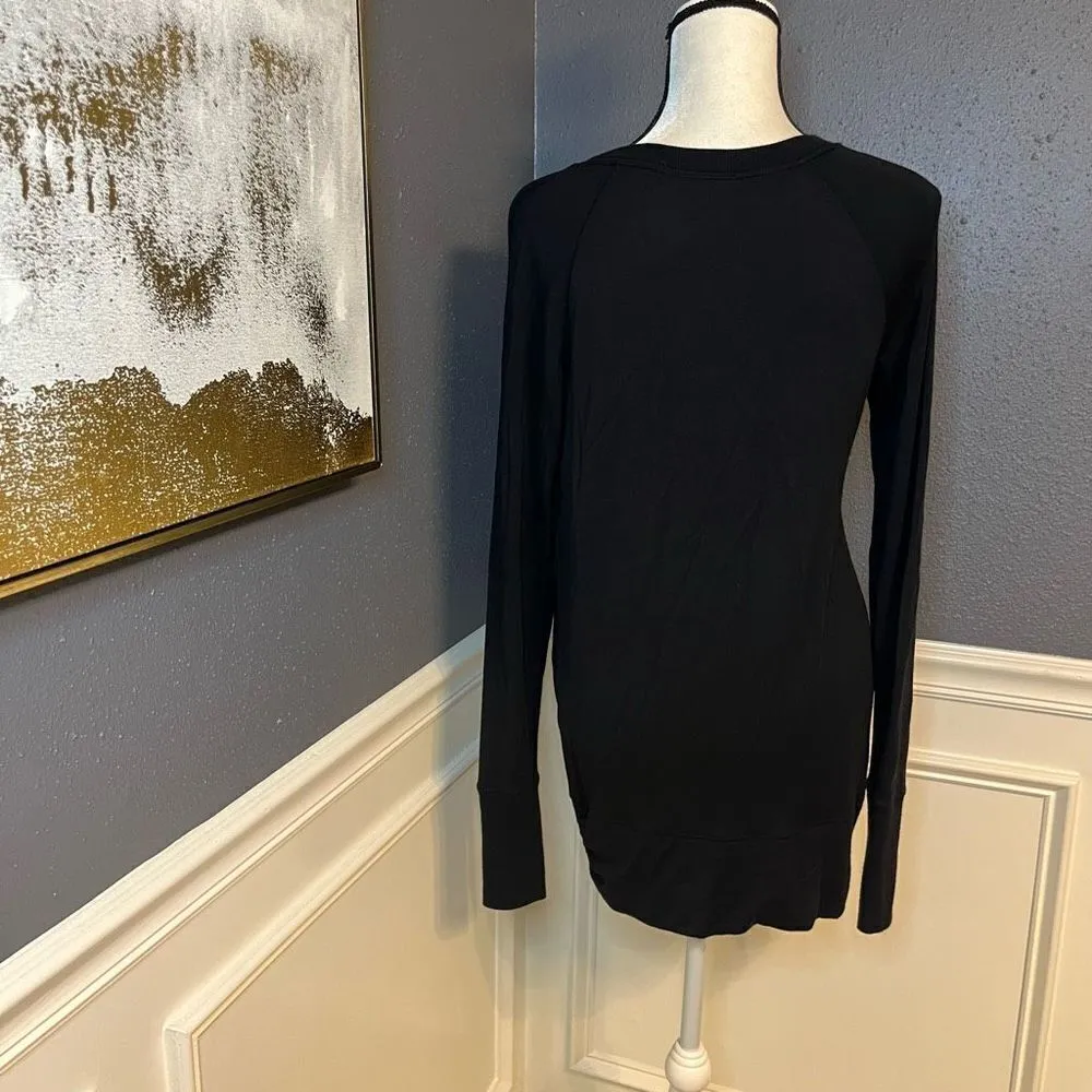 Athleta  Women's Black Studio Cinch Pullover Modal Sweatshirt - Image 7