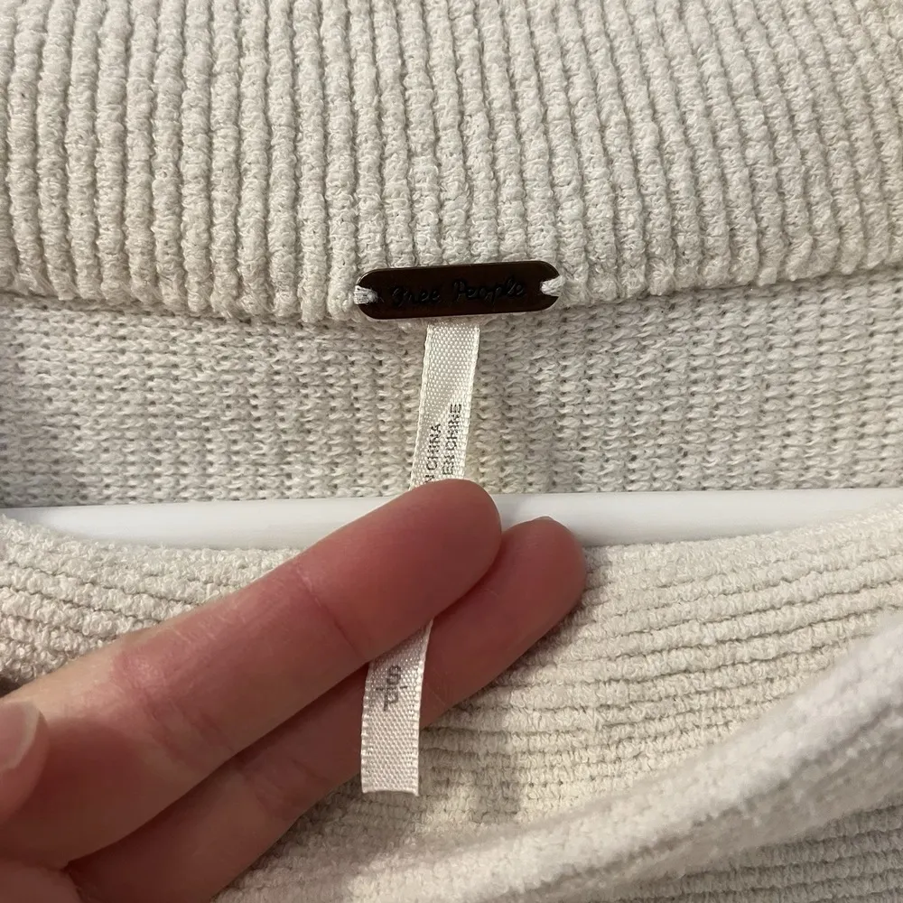 Free People Size S Mock Neck Ottoman Slouchy Tunic Sweater Top Ivory - Image 5