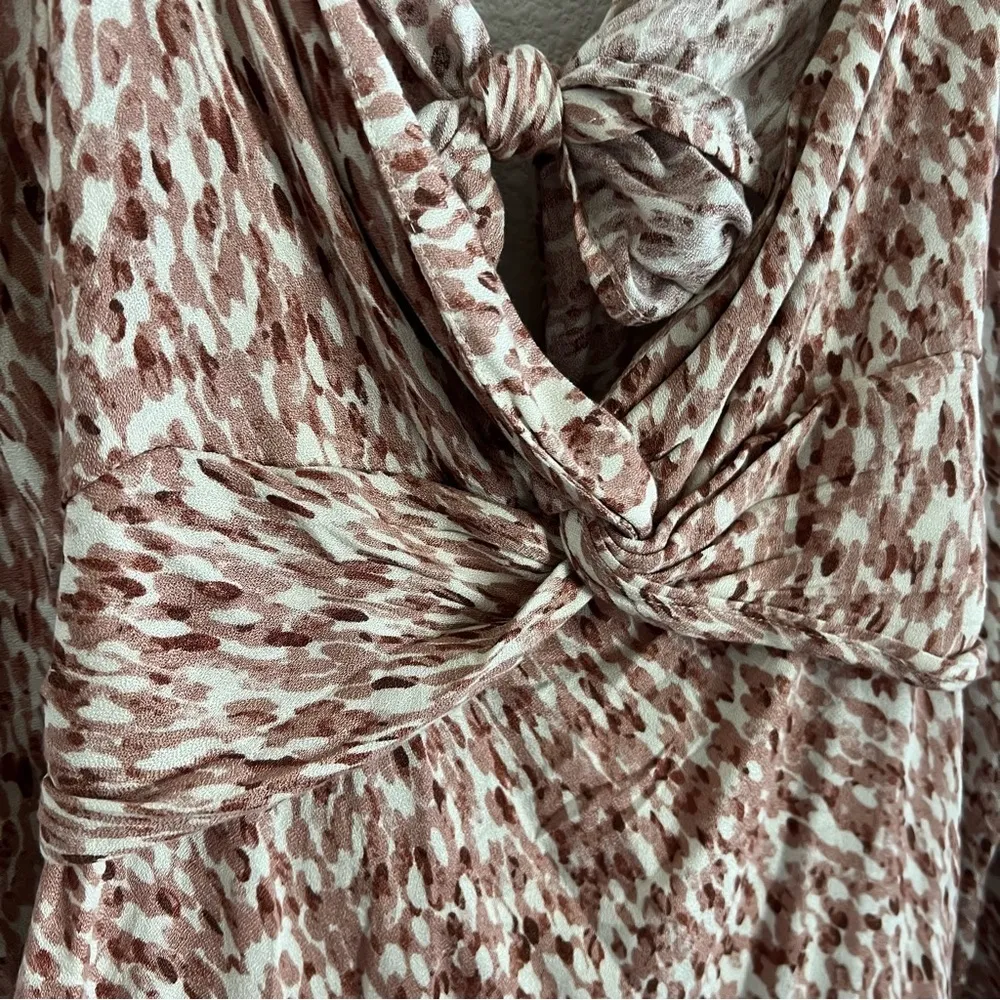 NWT LUSH Open Tie Back Dress Feminine Boho Trendy Cream Mocha Medium - Image 3