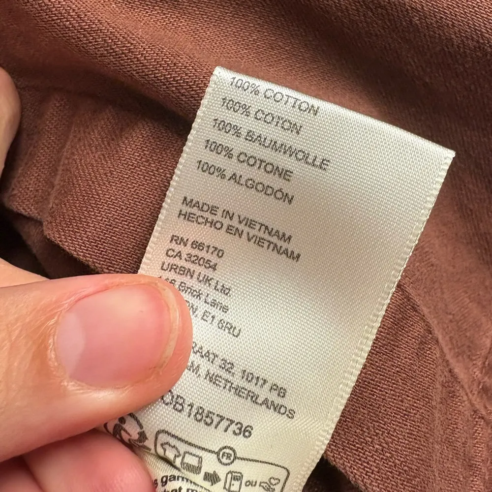 NWT Free People We The Free Moto Colorblock Shirt in Brown Size Medium - Image 4