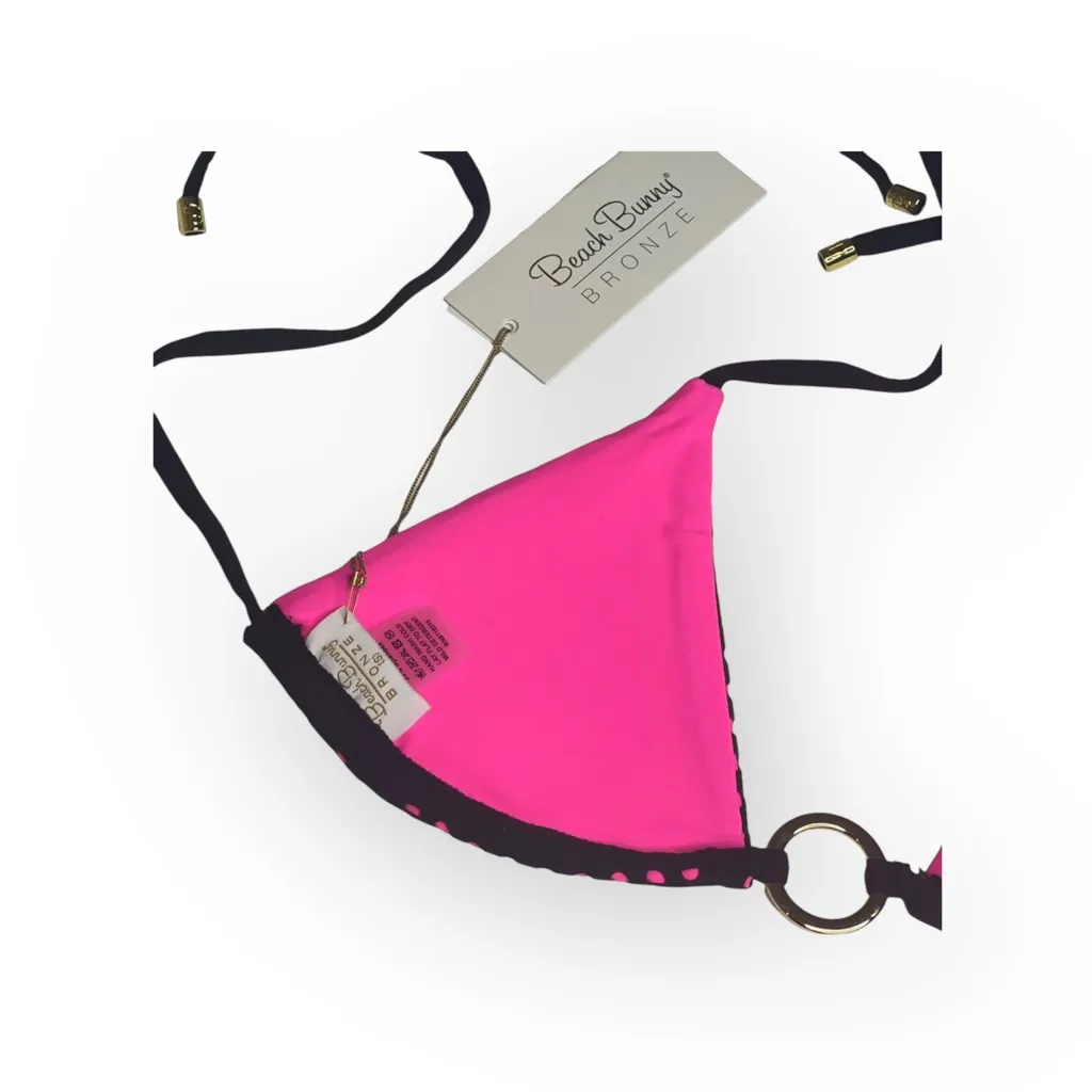new Beach Bunny ✶ Locals Only Bikini Top ✶ Pink + Black Mesh Overlay ✶ Polka Dot - Image 12
