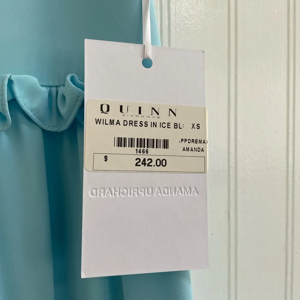 AMANDA UPRICHARD x Revolve Wilma Tiered Ruffle Midi Dress Ice Blue Size XS NWT - Image 15