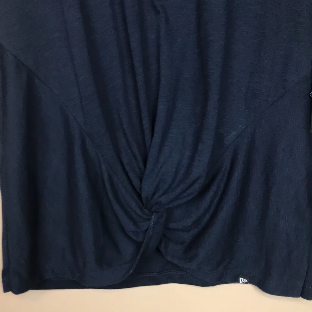 NWT New Era Women’s Milwaukee Brewers Graphic Knot Twist Short Sleeve Shirt Blue Size XL - Image 4